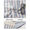 image:imageEXLURA Women Summer 100 Cotton Faux Linen Dresses Sleeveless Striped ALine Mini Sundress Beach Vacation Dress with PocketsLight Blue Stripe