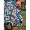 image:imageEXLURA Womens 2026 Summer Ruffle Short Sleeve Tie Back Romper Dress Square Neck A Line Cute Dressy Short JumpsuitsBlue Boho
