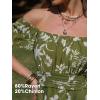 image:imageEXLURA Womens 2026 Summer Ruffle Short Sleeve Tie Back Romper Dress Square Neck A Line Cute Dressy Short JumpsuitsFloral Green