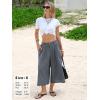 image:imageEXLURA Womens Cotton Linen Capri Pants Summer Wide Leg High Waist Casual Cropped Pant Palazzo with Pockets Beach Travel 2026Grey