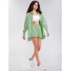 image:imageEXLURA Womens Cotton Summer 2 Piece Sets Long Sleeve Button Down Shirts Matching Short Sets Beach Vacation Cruise OutfitsDark Green