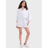 image:imageEXLURA Womens Cotton Summer 2 Piece Sets Long Sleeve Button Down Shirts Matching Short Sets Beach Vacation Cruise OutfitsPurple
