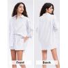 image:imageEXLURA Womens Cotton Summer 2 Piece Sets Long Sleeve Button Down Shirts Matching Short Sets Beach Vacation Cruise OutfitsPurple