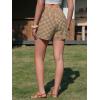 image:imageEXLURA Womens High Waisted Gingham Skort ALine Wrap Mini Skirt with Shorts Side Tie Cotton Plaid Skorts Summer Outfits 2026Brown