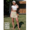 image:imageEXLURA Womens High Waisted Gingham Skort ALine Wrap Mini Skirt with Shorts Side Tie Cotton Plaid Skorts Summer Outfits 2026Khaki
