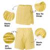 image:imageEXLURA Womens High Waisted Gingham Skort ALine Wrap Mini Skirt with Shorts Side Tie Cotton Plaid Skorts Summer Outfits 2026Yellow