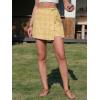 image:imageEXLURA Womens High Waisted Gingham Skort ALine Wrap Mini Skirt with Shorts Side Tie Cotton Plaid Skorts Summer Outfits 2026Yellow