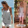 image:imageEXLURA Womens Summer Casual Sleeveless Romper Dress Loose Cotton Striped Shorts Overalls Jumpsuit Vacation Beach Outfits 2026Black