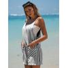 image:imageEXLURA Womens Summer Casual Sleeveless Romper Dress Loose Cotton Striped Shorts Overalls Jumpsuit Vacation Beach Outfits 2026Black