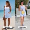 image:imageEXLURA Womens Summer Casual Sleeveless Romper Dress Loose Cotton Striped Shorts Overalls Jumpsuit Vacation Beach Outfits 2026Blue