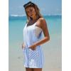 image:imageEXLURA Womens Summer Casual Sleeveless Romper Dress Loose Cotton Striped Shorts Overalls Jumpsuit Vacation Beach Outfits 2026Blue