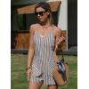 image:imageEXLURA Womens Summer Casual Sleeveless Romper Dress Loose Cotton Striped Shorts Overalls Jumpsuit Vacation Beach Outfits 2026Brown