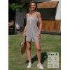 image:imageEXLURA Womens Summer Casual Sleeveless Romper Dress Loose Cotton Striped Shorts Overalls Jumpsuit Vacation Beach Outfits 2026Brown