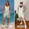 image:imageEXLURA Womens Summer Casual Sleeveless Romper Dress Loose Cotton Striped Shorts Overalls Jumpsuit Vacation Beach Outfits 2026Green