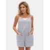 image:imageEXLURA Womens Summer Casual Sleeveless Romper Dress Loose Cotton Striped Shorts Overalls Jumpsuit Vacation Beach Outfits 2026Grey