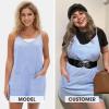 image:imageEXLURA Womens Summer Casual Sleeveless Romper Dress Loose Cotton Striped Shorts Overalls Jumpsuit Vacation Beach Outfits 2026Light Blue