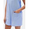 image:imageEXLURA Womens Summer Casual Sleeveless Romper Dress Loose Cotton Striped Shorts Overalls Jumpsuit Vacation Beach Outfits 2026Light Blue