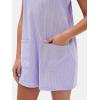image:imageEXLURA Womens Summer Casual Sleeveless Romper Dress Loose Cotton Striped Shorts Overalls Jumpsuit Vacation Beach Outfits 2026Light Purple