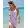 image:imageEXLURA Womens Summer Casual Sleeveless Romper Dress Loose Cotton Striped Shorts Overalls Jumpsuit Vacation Beach Outfits 2026Purple