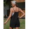 image:imageEXLURA Womens Summer Casual Sleeveless Romper Dress Loose Cotton Striped Shorts Overalls Jumpsuit Vacation Beach Outfits 2026Solid Black