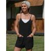 image:imageEXLURA Womens Summer Casual Sleeveless Romper Dress Loose Cotton Striped Shorts Overalls Jumpsuit Vacation Beach Outfits 2026Solid Black