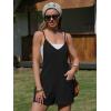 image:imageEXLURA Womens Summer Casual Sleeveless Romper Dress Loose Cotton Striped Shorts Overalls Jumpsuit Vacation Beach Outfits 2026Solid Black
