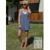 image:imageEXLURA Womens Summer Casual Sleeveless Romper Dress Loose Cotton Striped Shorts Overalls Jumpsuit Vacation Beach Outfits 2026Solid Blue