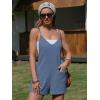 image:imageEXLURA Womens Summer Casual Sleeveless Romper Dress Loose Cotton Striped Shorts Overalls Jumpsuit Vacation Beach Outfits 2026Solid Blue