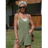 image:imageEXLURA Womens Summer Casual Sleeveless Romper Dress Loose Cotton Striped Shorts Overalls Jumpsuit Vacation Beach Outfits 2026Solid Green