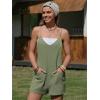 image:imageEXLURA Womens Summer Casual Sleeveless Romper Dress Loose Cotton Striped Shorts Overalls Jumpsuit Vacation Beach Outfits 2026Solid Green