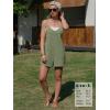 image:imageEXLURA Womens Summer Casual Sleeveless Romper Dress Loose Cotton Striped Shorts Overalls Jumpsuit Vacation Beach Outfits 2026Solid Green