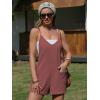 image:imageEXLURA Womens Summer Casual Sleeveless Romper Dress Loose Cotton Striped Shorts Overalls Jumpsuit Vacation Beach Outfits 2026Solid Maroon
