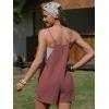 image:imageEXLURA Womens Summer Casual Sleeveless Romper Dress Loose Cotton Striped Shorts Overalls Jumpsuit Vacation Beach Outfits 2026Solid Maroon
