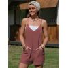 image:imageEXLURA Womens Summer Casual Sleeveless Romper Dress Loose Cotton Striped Shorts Overalls Jumpsuit Vacation Beach Outfits 2026Solid Maroon