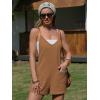 image:imageEXLURA Womens Summer Casual Sleeveless Romper Dress Loose Cotton Striped Shorts Overalls Jumpsuit Vacation Beach Outfits 2026Solid Orange