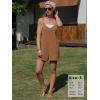 image:imageEXLURA Womens Summer Casual Sleeveless Romper Dress Loose Cotton Striped Shorts Overalls Jumpsuit Vacation Beach Outfits 2026Solid Orange