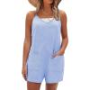 image:imageEXLURA Womens Summer Casual Sleeveless Romper Dress Loose Cotton Striped Shorts Overalls Jumpsuit Vacation Beach Outfits 2026Light Blue