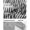 image:imageEXLURA Womens 100 Cotton Striped Cropped Button Down Shirt Long Sleeve Blouse Summer Casual Collared Crop Tops with PocketsBlack