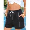 image:imageEXLURA Womens Casual Cotton Sweat Shorts Elastic Drawstring Dolphin Short Summer High Waist Workout Lounge Short with PocketsBlack