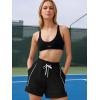 image:imageEXLURA Womens Casual Cotton Sweat Shorts Elastic Drawstring Dolphin Short Summer High Waist Workout Lounge Short with PocketsBlack