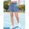 image:imageEXLURA Womens Casual Cotton Sweat Shorts Elastic Drawstring Dolphin Short Summer High Waist Workout Lounge Short with PocketsBlue
