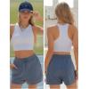 image:imageEXLURA Womens Casual Cotton Sweat Shorts Elastic Drawstring Dolphin Short Summer High Waist Workout Lounge Short with PocketsBlue