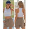 image:imageEXLURA Womens Casual Cotton Sweat Shorts Elastic Drawstring Dolphin Short Summer High Waist Workout Lounge Short with PocketsBrown