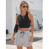image:imageEXLURA Womens Casual Cotton Sweat Shorts Elastic Drawstring Dolphin Short Summer High Waist Workout Lounge Short with PocketsDeep Grey