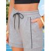 image:imageEXLURA Womens Casual Cotton Sweat Shorts Elastic Drawstring Dolphin Short Summer High Waist Workout Lounge Short with PocketsDeep Grey