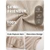 image:imageEXLURA Women Summer Tops 100 Cotton Faux Linen Sleeveless Button Shirts Cropped Peplum Tops Casual Striped Babydoll BlousesKhaki Stripe
