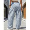 image:imageEXLURA Womens Barrel Jeans Wide Leg Y2K Boyfriend Denim Pants Hip Hop Vintage Baggy Jeans Cotton MidLow Elastic Waist PantsBlue Print