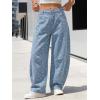 image:imageEXLURA Womens Barrel Jeans Wide Leg Y2K Boyfriend Denim Pants Hip Hop Vintage Baggy Jeans Cotton MidLow Elastic Waist PantsLight Blue Hearts