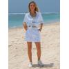 image:imageEXLURA Womens Summer 2 Piece Sets 100 Cotton Striped Long Sleeve Button Shirts Matching Skirt Beach Vacation Outfits 2026Light Blue