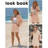 image:imageEXLURA Womens Summer 2 Piece Sets 100 Cotton Striped Long Sleeve Button Shirts Matching Skirt Beach Vacation Outfits 2026Orange